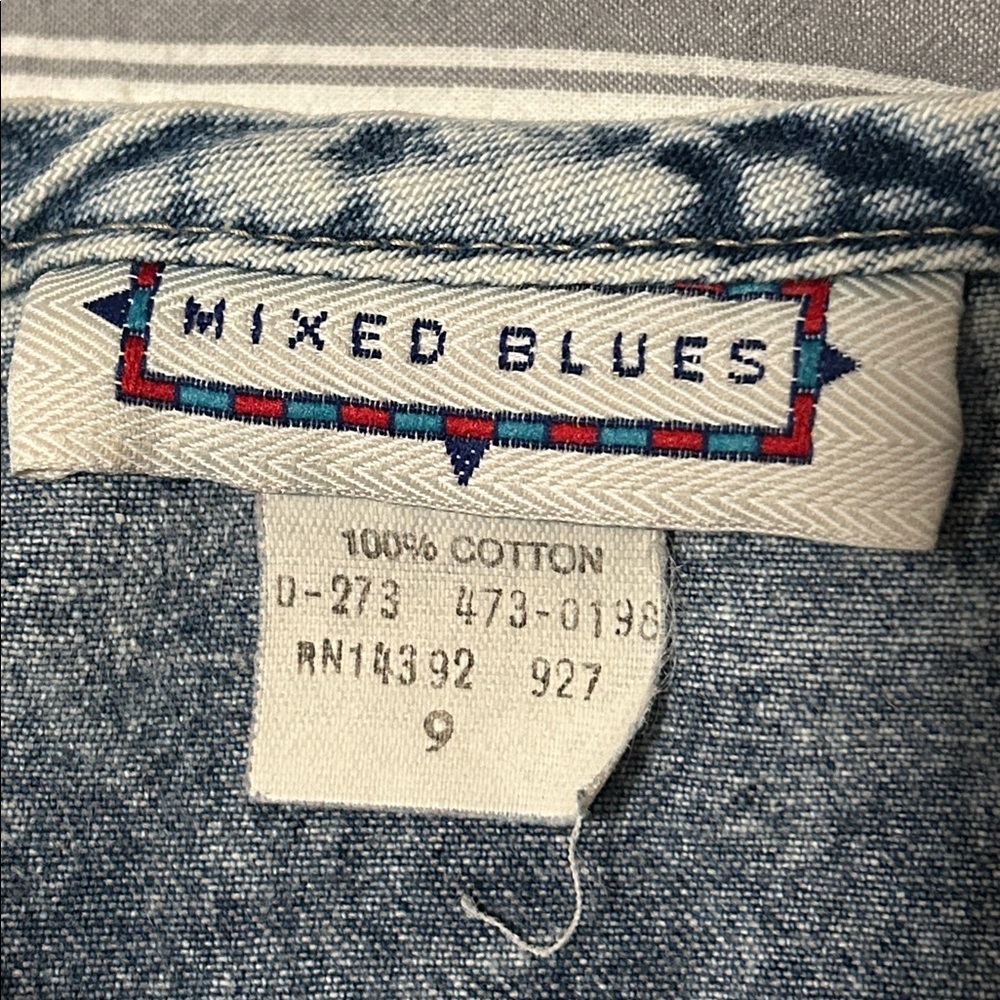 Vintage Mixed Blues Stone Washed Jean Denim Ruffle Skirt Y2K S or XS - Picture 7 of 11